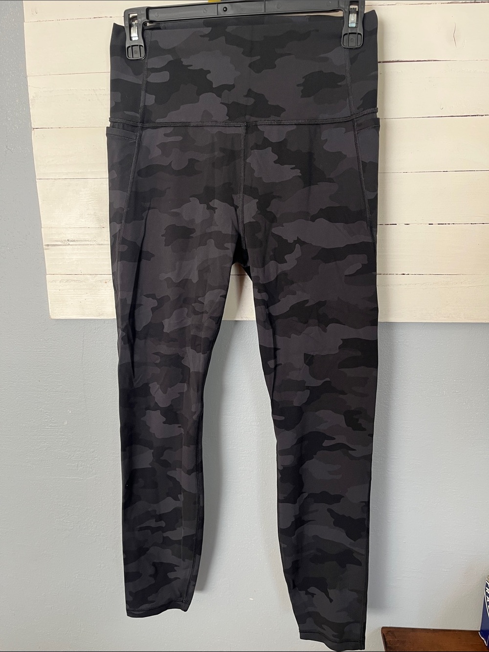 CRZ YOGA Black Charcoal Camo High-Waist Leggings